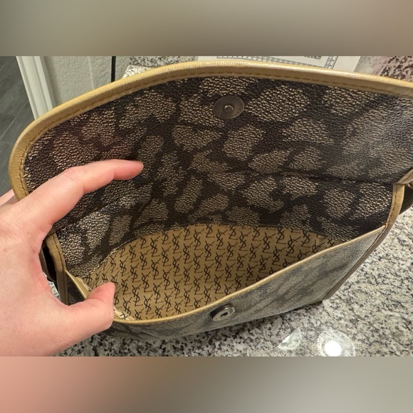 YSL Giraffe Print Coated Canvas Clutch - Picture 10 of 14